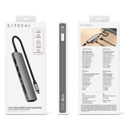 7. Satechi 7-in-1 USB-C Slim Multiport-Adapter mit Ethernet – Space Grau