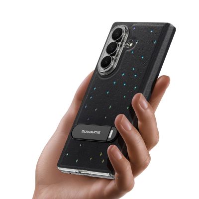 6. Dux Ducis Stex Hülle für Samsung Galaxy Z Fold 7 mit 360°-Ständer – Schwarz