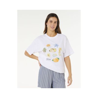 RIP CURL Damen Poolside Heritage T-Shirt Weiß