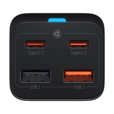 3. Baseus GaN3 Pro Schnellladegerät GaN 2 x USB Typ C / 2 x USB 65W PD, QC4.0+, AFC, PPS + Kabel USB Typ C - USB Typ C 1m schwarz (CCGP040101)