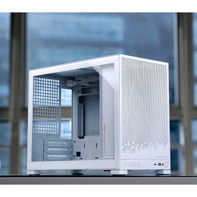30. Jonsbo D32 STD PC-Gehäuse, Weiß, Mini-Gehäuse, mATX, gehärtetes Glas – Weiß