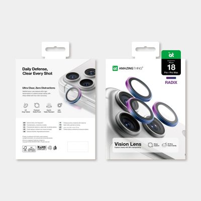 4. AmazingThing Radix Vision Linsenschutz für iPhone 18 Pro / 18 Pro Max – Schimmernd