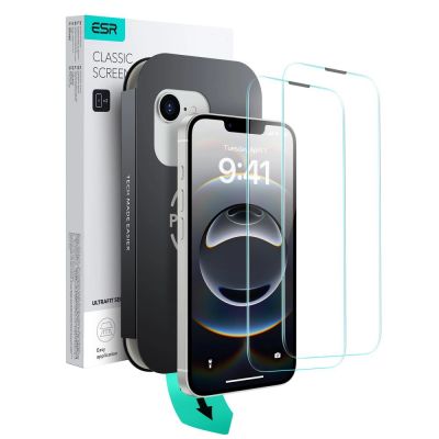 ESR UltraFit Schutzhülle aus gehärtetem Glas (2er-Pack) für iPhone 13 / 13 Pro / 14 / 16e / 17e