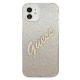 3. Guess GUHCP12SPCUGLSGO iPhone 12 mini 5,4" Gold/Gold Hardcase Glitter Gradient Script