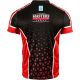 3. MASTERS "COMBAT JUNIOR" Pointfighting-Shirt mit V-Ausschnitt, schwarz und rot (WAKO-ZERTIFIZIERT)