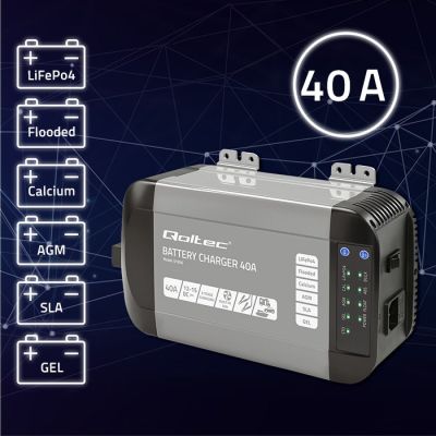 2. Intelligentes professionelles Monolith-Ladegerät für LiFePO4-, AGM-, GEL- und SLA-Batterien (40 A, 12 V)