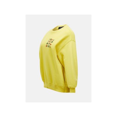 2. Damen-Sweatshirt PEAK PERFORMANCE W aus Frottee mit Grafikprint, Gelb
