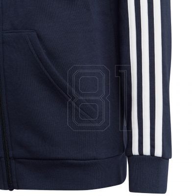 7. adidas Essentials 3-Streifen Fleece-Hoodie mit durchgehendem Reißverschluss Jr IC0600