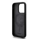 7. DKNY Liquid Silicone MagSafe iPhone 14 Pro Hülle mit weißem Logo-Aufdruck – Schwarz