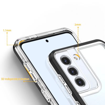 3. Klare 3in1 Hülle für Samsung Galaxy S23 Silikonhülle mit Rahmen schwarz