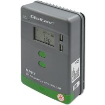 Qoltec MPPT-Solarladeregler mit Temperatursensor 20 A | 12 V / 24 V | LCD | 2 x USB
