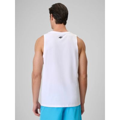 2. Ärmelloses Herren-T-Shirt mit Aufdruck, reguläre Passform, 4F 4FRSS26TSLEM366-10S