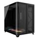 Corsair AIR 5400 RS-R ARGB Computergehäuse, Midi-Tower, Seitenwand aus gehärtetem Glas, RGB-Beleuchtung – Schwarz, inklusive 3 x 120-mm-Lüftern