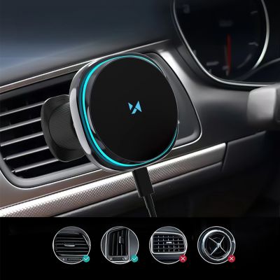 8. Wozinsky WCT5-Q6S2Y Autohalterung mit Qi/MagSafe 15W induktivem Ladegerät für Lüftungsgitter mit Ventilator - Schwarz