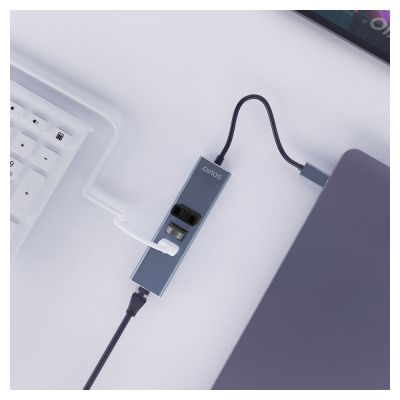 5. SAVIO AK-58 3-Port USB-A Hub mit RJ-45 Adapter