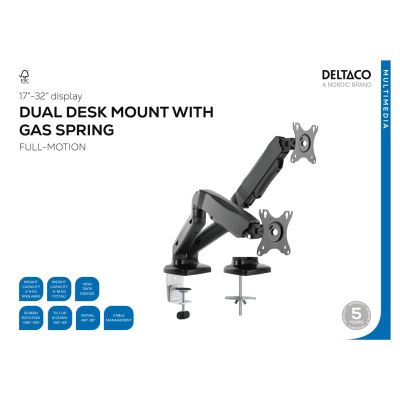 2. Deltaco ARM-1300 TV-Wandhalterung 81,3 cm (32") Schwarz