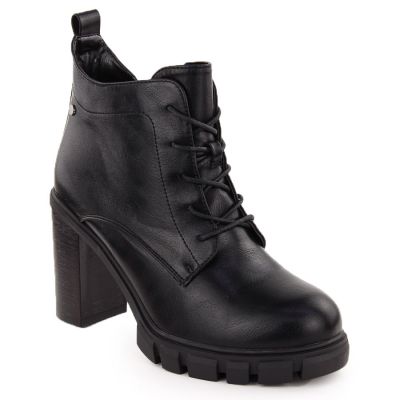 7. Damen-Stiefeletten mit Blockabsatz, schwarz M.Daszyński SA218-8