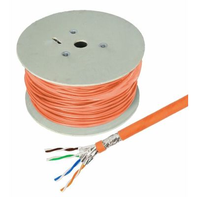 2. Hochwertiges Verlegekabel von Helos, Cat.7-Rohkabel, S/FTP, PiMF, LSZH, orange, 500-m-Trommel