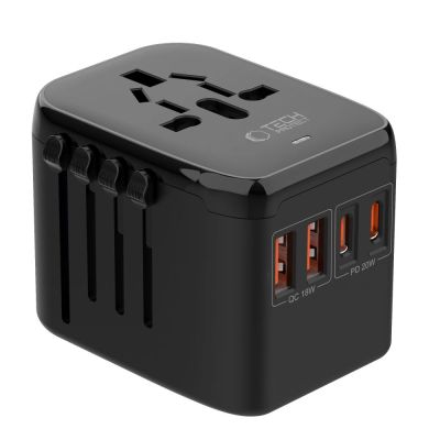 3. Tech-Protect TA200 EU / UK / US / AU-Adapter - schwarz