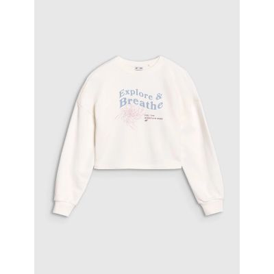 5. Mädchen-Sweatshirt ohne Kapuze, 4F 4FJWSS25TSWSF1483-11S