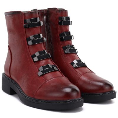 4. Damen-Winterstiefeletten in Blockrot, M.Daszyński SA252-16 SA252-1