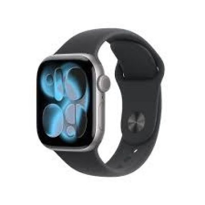 Apple Watch Series 11 GPS 42 mm Gehäuse aus Space Grau Aluminium mit schwarzem Sportarmband - M/L
