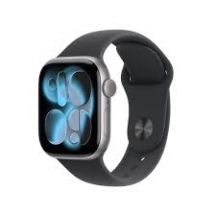 Apple Watch Series 11 GPS 42 mm Gehäuse aus Space Grau Aluminium mit schwarzem Sportarmband - M/L
