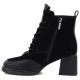 3. Damen-Lederstiefeletten aus schwarzem Veloursleder Artiker 59C0116
