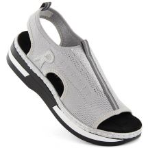 Rieker W RKR686 metallic bequeme Schlupfsandalen 