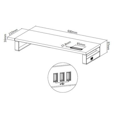 8. Equip 650881 Monitorhalterung/Ständer für Schreibtische, Schwarz