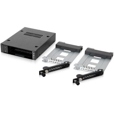 3. Icy Dock MB492TKL-B Laufwerksschachtblende 2,5" Trägerblende Schwarz, Silber