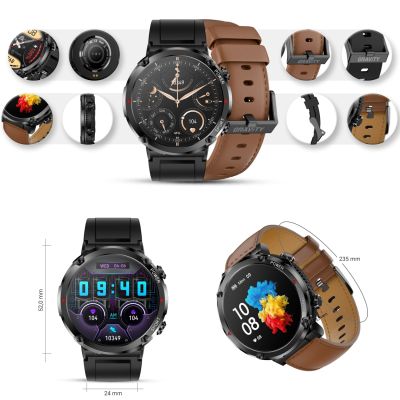 11. Gravity GT21-4 Smartwatch + Schwarzes Silikonarmband