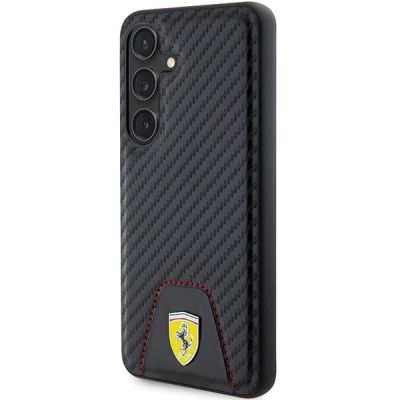 2. Ferrari Carbon Stitched Bottom Case für Samsung Galaxy S24 – Schwarz