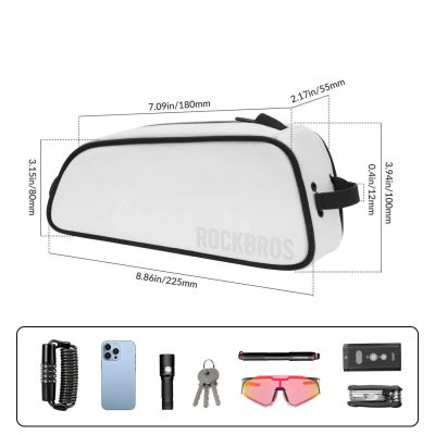 3. Rockbros TL004 ROAD TO SKY 0,7L Rahmentasche, wasserdicht – Weiß