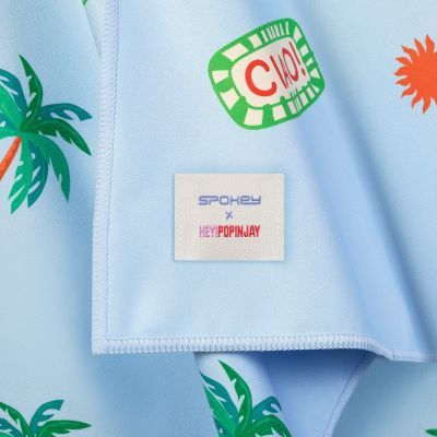 6. Schnelltrocknendes Kinder-Poncho-Handtuch mit Kapuze Spokey PALMS