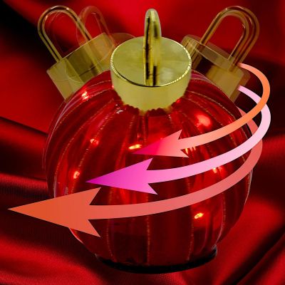 3. DEKORATIVE LED-KUGEL 15 CM ROT MIT FLIMMERLICHT, 15 LEDS UND TIMER
