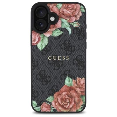 3. Guess GUHMP16SP4ROPEMCK iPhone 16 6,1" schwarz/schwarzes Hardcase 4G Flowers Print MagSafe