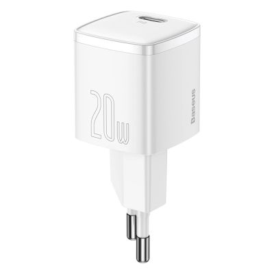 4. Baseus Cube 20W PD USB-C Wandladegerät – Weiß