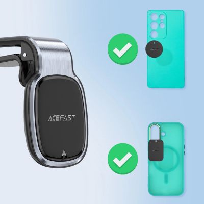 13. Acefast D16 Magnetische Auto-Lüftungshalterung - Kein MagSafe erforderlich - Grau