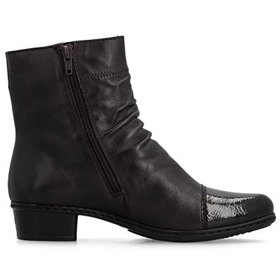 8. Damen-Ankle-Boots aus Leder mit Absatz, braun, gefüttert, Rieker Y0773-25