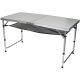 5. Klappbarer Campingtisch 120x60x70/62/55cm, 4 Stühle und Ablage