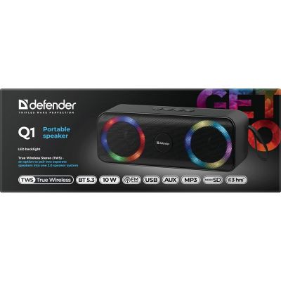 8. DEFENDER BEATBOX 20 Bluetooth-Lautsprecher 20W Licht/BT/Mikrofon/FM/USB/TF