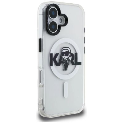 4. Karl Lagerfeld IML Karl Sketch Logo MagSafe Hülle für iPhone 16 - Transparent
