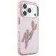 4. Karl Lagerfeld IML Big Signature Resin Metal Frame Case für iPhone 18 Pro Max / 17 Pro Max - Pink