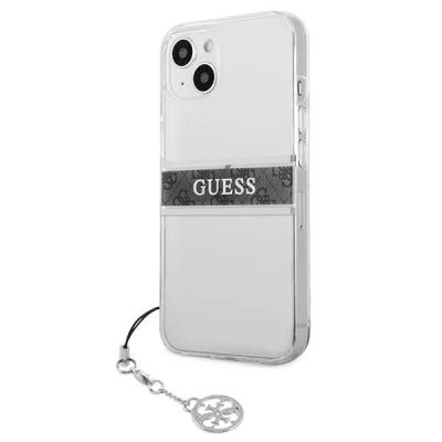2. Guess GUHCP13SKB4GGR iPhone 13 mini 5.4" Transparente Hardcase 4G Grey Strap Charm