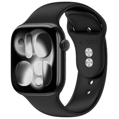Tech-Protect Silikonarmband für Apple Watch 44 / 45 / 46 / 49 mm – Schwarz