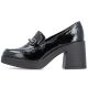 3. Schwarze Damen-Slipper aus Lackleder mit hohem Absatz, Rieker 58051-00