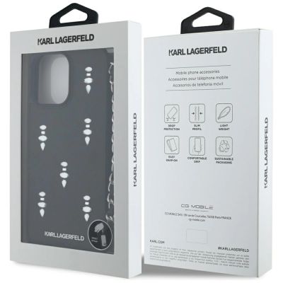 7. Karl Lagerfeld Saffiano Crystals w/Chain iPhone 16 Pro Case - Schwarz