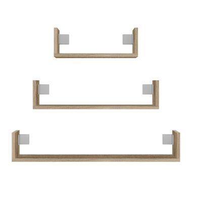 2. Set mit 3 Hängeregalen MOBI 3P 80x20xH14 Sonoma