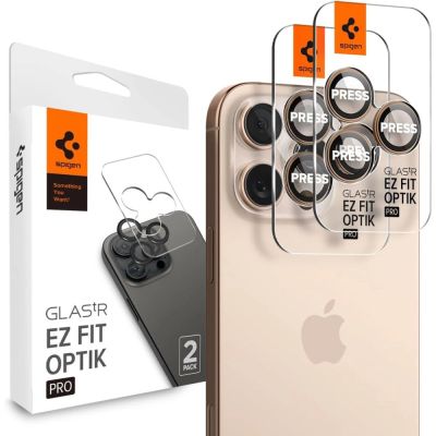 Spigen Optik Pro GLAS.TR „EZ FIT“ Kameraschutz 2er-PACK für iPhone 16 Pro / Pro Max – braun